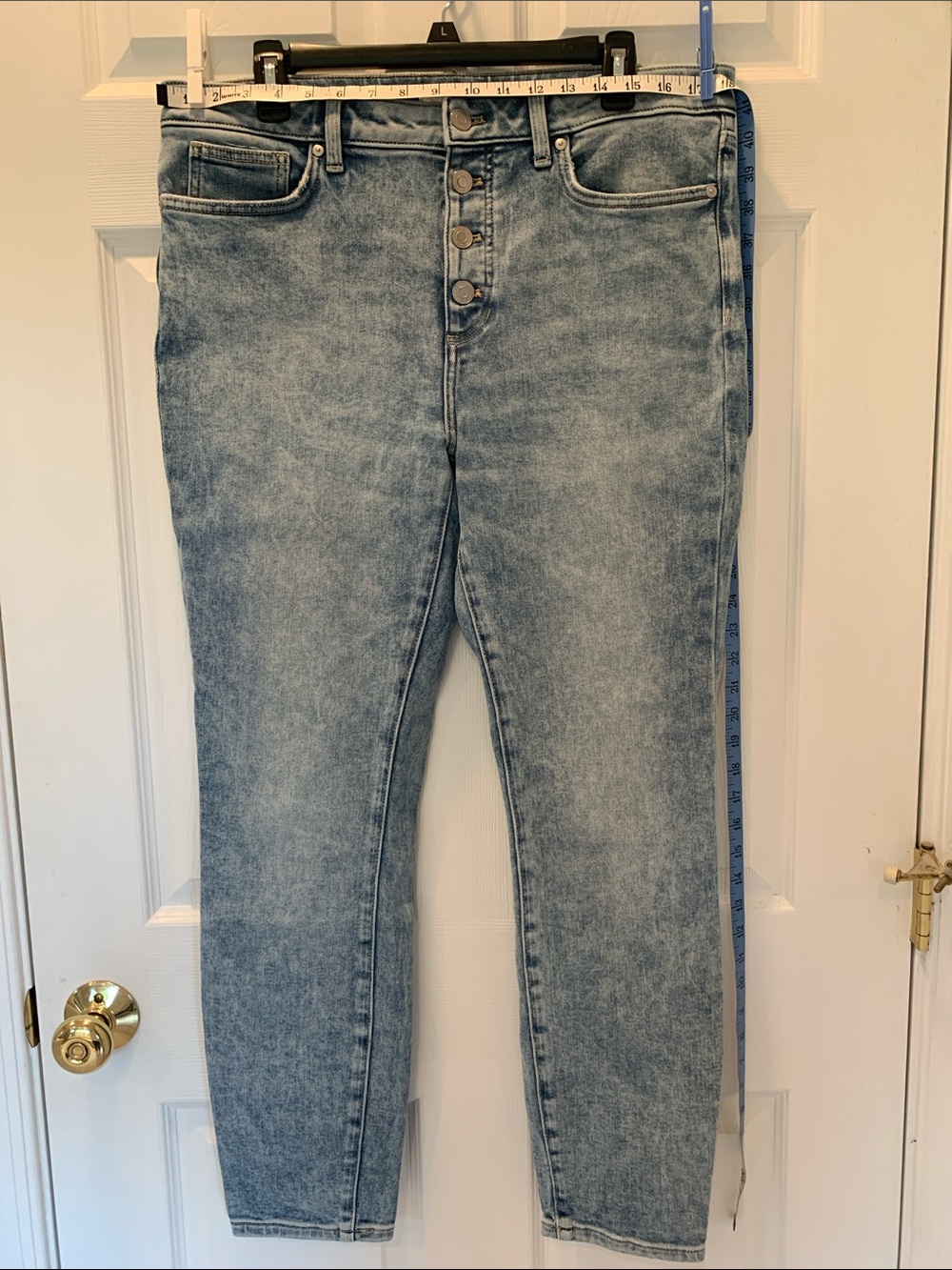 LC Lauren Conrad High-Rise Light Wash Button-Fly Jeans Size 14